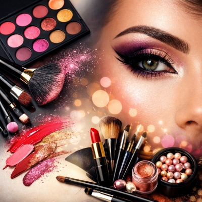 אומנות איפור עם גוונים מתכתיים ונוסטלגיה של שנות התשעים